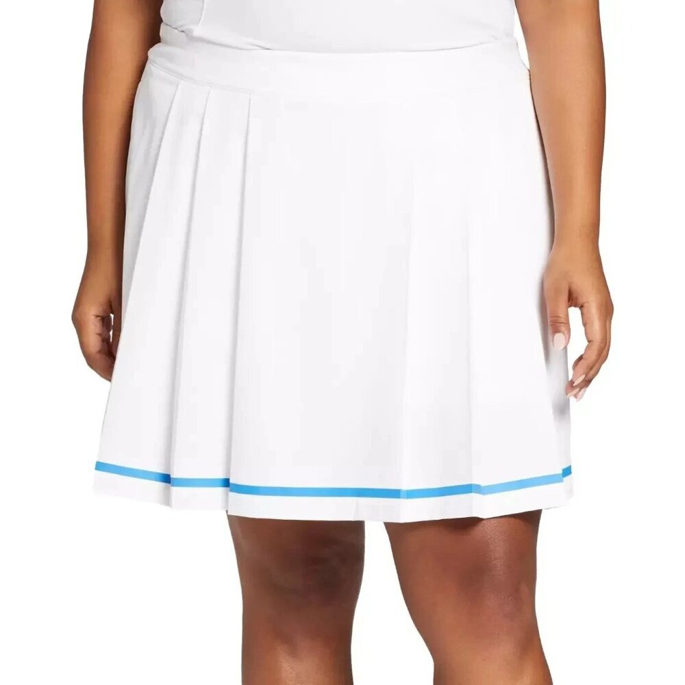 Lady Hagen Women's Golf Skort Size XXL Americana Pleat White Blue Stripe‎ NEW